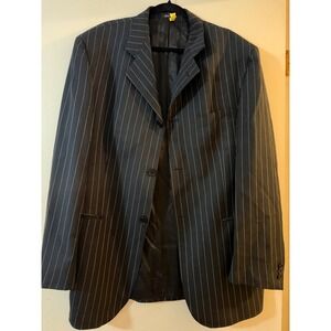 Everett Hall Mens Pinstripe Suit Jacket 100% Wool Made in Italy Size42 TG52